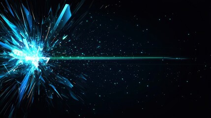 Wall Mural - abstract cosmic explosion shattered light and starry night