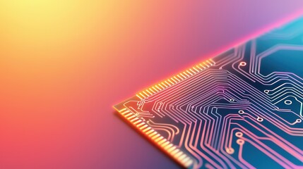 Poster - Abstract Patterns of Semiconductor Wafer Concept, Abstract Semiconductor Wafer with Intricate Designs and Vivid Colors for Technology and Innovation Themes