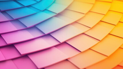 Poster - Abstract Patterns of Semiconductor Wafer Concept, Circular Etched Patterns on Semiconductor Wafer with Colorful Gradient Design in Grid Arrangement