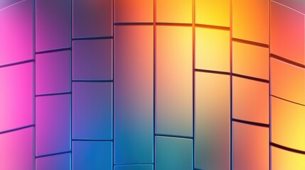 Poster - Abstract Patterns of Semiconductor Wafer Concept, Intricate Abstract Patterns with Glowing Gridlines and Soft Color Transitions on a Vibrant Background