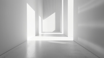 Poster - Minimalist interior with bright light and shadows creating depth