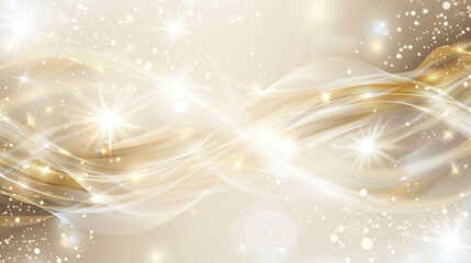 Poster - abstract golden wave background with sparkling lights and soft textures, creating dreamy and elegant