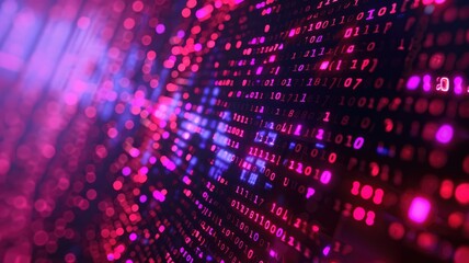 Fototapete - Abstract picture micro light sparkling particle represent data flow vivid flowing wave with high tech background, create digital effect scene perfect for energetic and fantasy wallpaper design. AIG53.