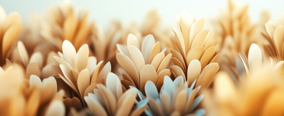 Poster - This artwork features a delicate arrangement of abstract floral shapes in soft earthy tones, creating a tranquil and serene atmosphere ideal for various design projects.