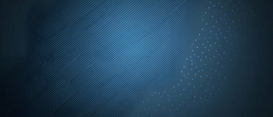 Poster - Dark blue gradient background with dots and lines, vector illustration