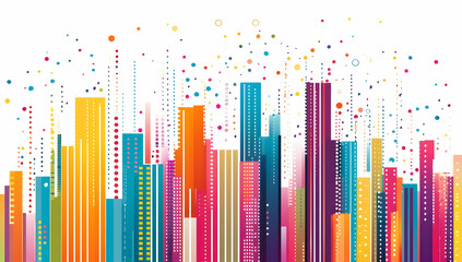 Poster - Colorful data visualization, white background