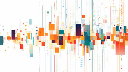 Poster - Colorful data visualization, white background