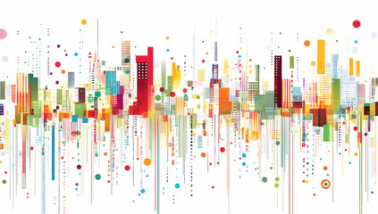 Poster - Colorful data visualization, white background