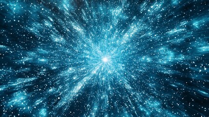 Aufkleber - Blue energy burst, space background, digital art, website header