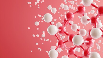 Poster - Molecular structure visualization science lab digital artwork colorful background close-up view chemistry concept