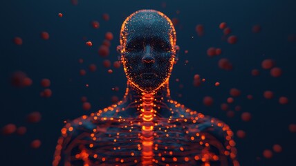 Poster - Dynamic human anatomy visualization digital art abstract environment 3d perspective biomechanics concept