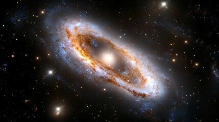 Wall Mural - a stunning spiral galaxy showcases its arms filled with stars and cosmic dust against a backdrop of 
