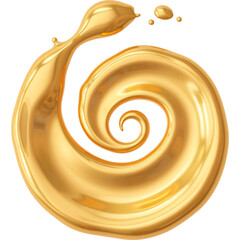 Poster - Golden swirl design with glossy texture and fluid appearance
