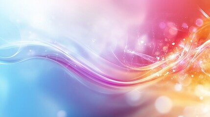 Poster - Abstract background with flowing waves of vibrant colors and bokeh effects