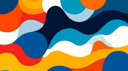 Poster - Abstract Colorful Waves: A Vibrant Digital Art Piece