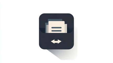 Poster - Document icon in a folder, app interface, digital file storage