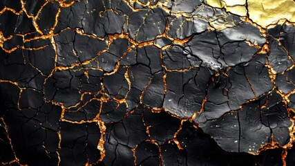Poster - Dynamic cracked surface evolution with golden accents and dramatic lighting