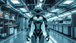© hwsky - A Futuristic Robot Standing in a High-Tech Laboratory