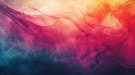 Aufkleber - Abstract Gradient Waves of Color with Flowing Textured Lines and Tonal Depth