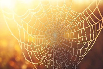 spider web with dew drops