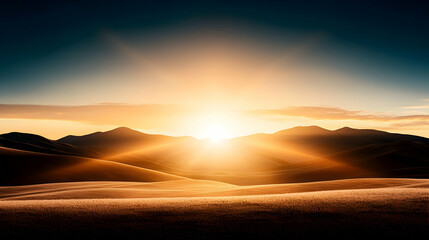 Wall Mural - Vibrant Sunset Over Rolling Hills