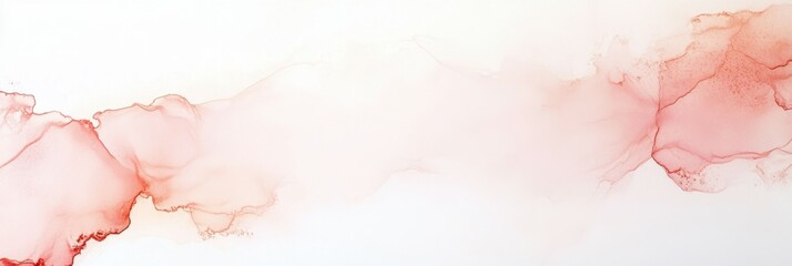 Poster - A soft, abstract watercolor painting featuring delicate shades of red and pink on a light background, creating a serene atmosphere.