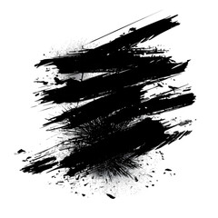 Poster - Abstract black brush strokes on a textured background creating a dramatic artistic effect