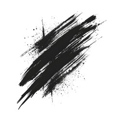 Poster - Abstract black brush stroke texture on a white background, suitable for design and art projects