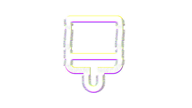 Icon brush is distorted. Glitch. Noise, chromatic aberration, geometric distortion