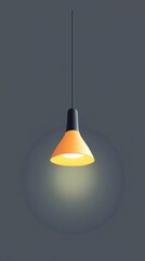 Aufkleber - A striking light fixture hangs in a modern space, casting a gentle glow that brightens up the surroundings. The warm hue underlines the simplicity and elegance of the design, inviting warmth