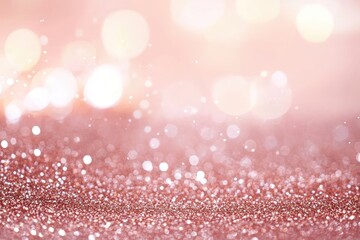 Wall Mural - Shimmering Pink Gold Bokeh Background for Festive New Year and Holiday Celebrations