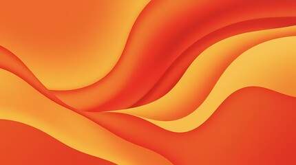 Poster - Vibrant orange and yellow abstract waves create a dynamic and warm visual experience. Generative AI