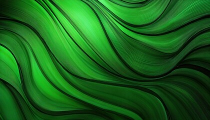Poster - abstract green wavy texture with thin lines, graphic background for design, wallpaper, and modern projects
