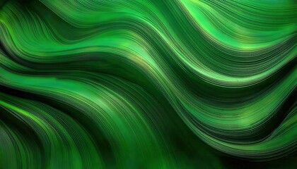 Poster - abstract green wavy texture with thin lines, graphic background for design, wallpaper, and modern projects