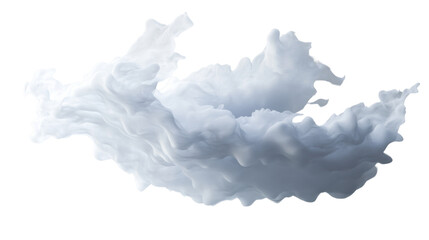 Poster - White abstract smoke cloud floating on transparent background