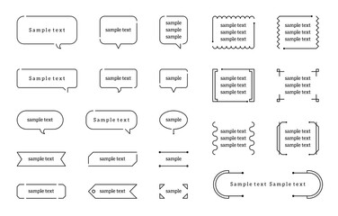 Poster - the picture is a collection of examples of text speech bubbles. the text is written in black and the