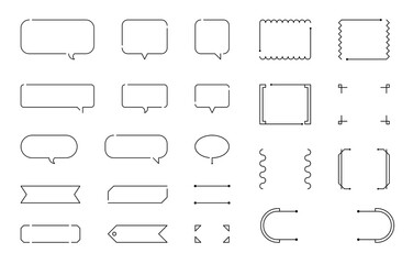 Poster - the picture is a collection of examples of text speech bubbles. the labels all have different sizes 