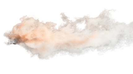 Poster - Realistic orange and white smoke or fog blowing on transparent background