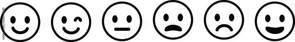 Emotion icon set.Rating happy neutral sad emoji emotion icon customer ...