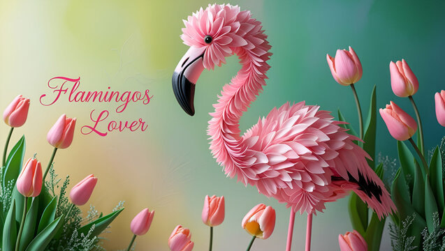 Flamingo Fall In Love Vector Icon Illustration Flamingo and Love Animal ai genrative