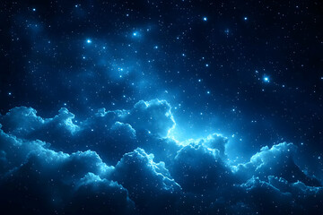 Wall Mural - starry night sky with glowing clouds