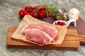 Wall Mural - Raw pork steak for cooking