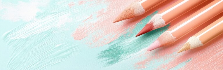 Poster - Soft pencil strokes create a delicate blend of colors on a textured surface