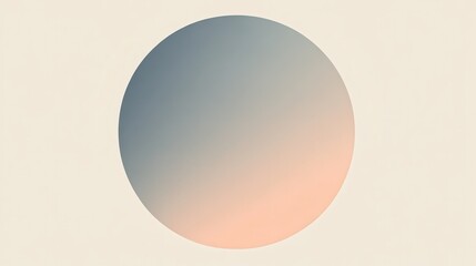 Poster - Soft pastel gradient circle transitioning from peach to gray against a subtle background