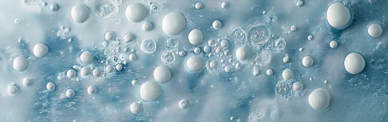 Poster - Soft blue bubbles create a serene underwater ambiance with delicate strokes and textured patterns captured in an artistic form