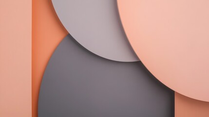 Aufkleber - Muted peach and gray arcs blend seamlessly in a harmonious design showcasing contemporary style