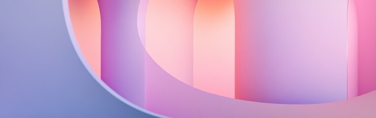 Aufkleber - Pastel lavender and pink shapes create a soothing and harmonious ambiance in a modern space