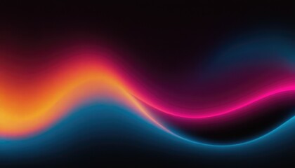 Poster - Black background with wavy colored shapes
4