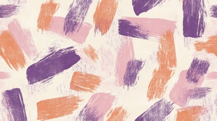 Aufkleber - Chaotic brush marks create a minimalist artwork in muted peach and purple tones, showcasing abstract beauty and artistic expression