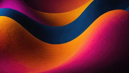 Poster - Black background with wavy colored shapes
2